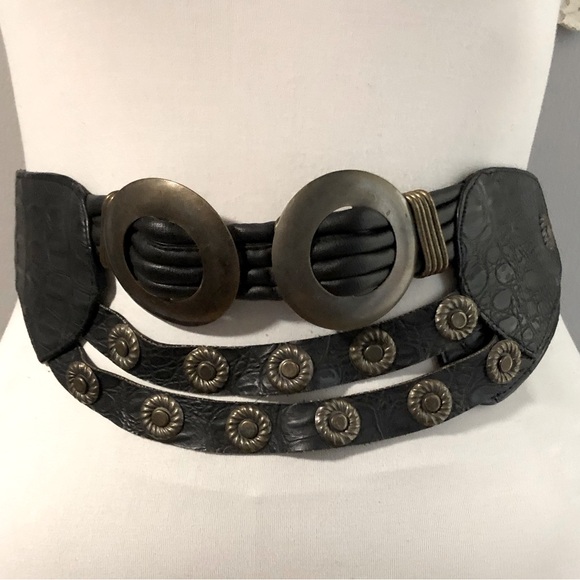 Accessories - Vintage 80s Multi-Strap Vegan Leather Belt